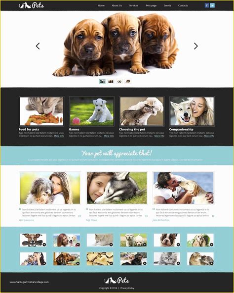 Free Pet Store Website Templates Of Pet Shop Responsive Website Template | Heritagechristiancollege