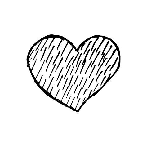 Sketch Scribble Heart. Hand drawn Pencil Scribble Hearts. Vector illustration 17078479 Vector ...