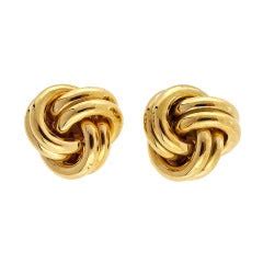 Tiffany and Co. Twist Knot Stud Yellow Gold Earrings at 1stDibs ...