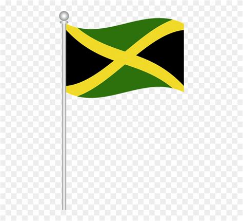 jamaican flag on a pole - Clip Art Library