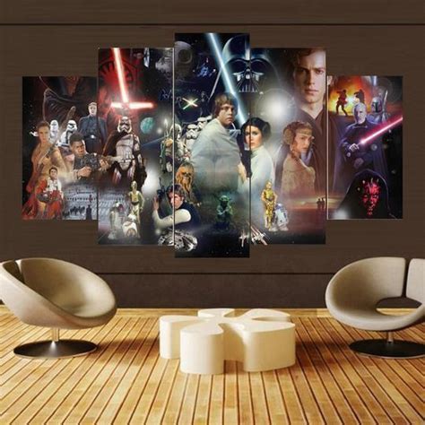 Star Wars Character Collage Movie – 5 Panel Canvas Art Wall Decor – Canvas Storm