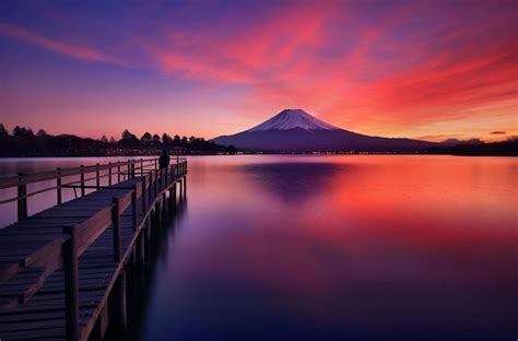 Premium AI Image | sunrise over mt fuji