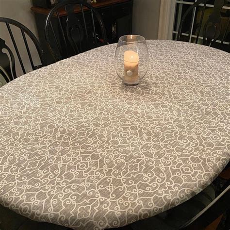 Oval Fitted Tablecloth Oblong Fitted Tablecloth with | Etsy