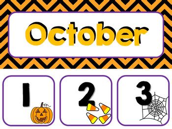 October Calendar Pieces & Word Wall-- Halloween, Fall, Pumpkins | TpT