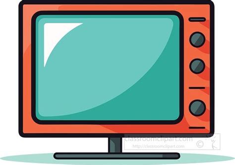 Technology Clipart-cartoon retro style television