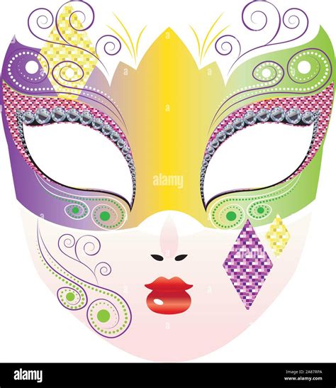 Fashion decorative carnival face mask illustration, masquerade mask ...