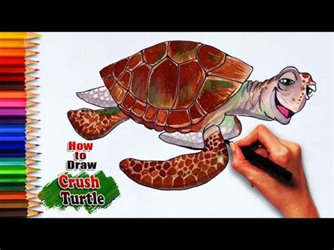 How to draw Crush Turtle | Finding Nemo Drawing | Easy drawing tutorial | learning for arts ...