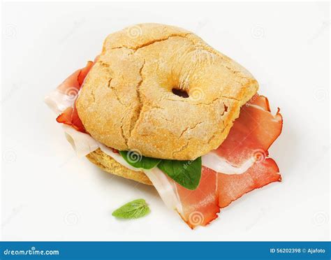 Dry-cured ham sandwich stock photo. Image of cuisine - 56202398