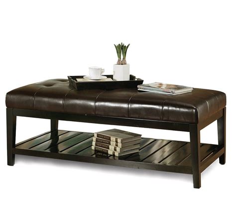 2024 Latest Original Leather Ottoman Coffee Table Rectangle High Quality