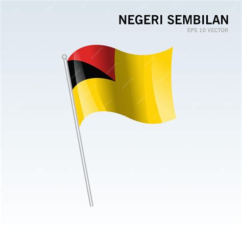 Premium Vector | Waving flag of negeri sembilan state and federal ...