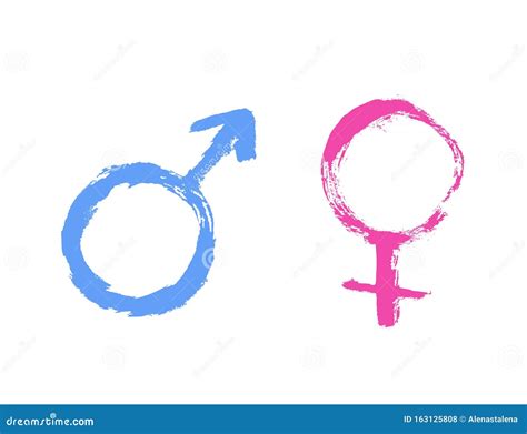 Grunge Male and Female Gender Symbols, Mars and Venus Signs ...