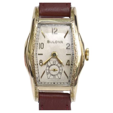 Bulova Yellow Gold Filled Art Deco Automatic Winding Watch, circa 1950s ...