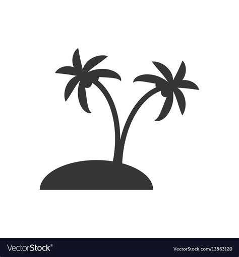 Desert island silhouette Royalty Free Vector Image