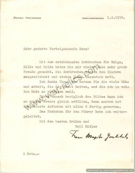 SMGL-2912 Magda Goebbels signed letter on personal stationary *At Auction https://www ...