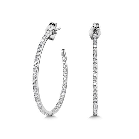 14K C-Shaped Diamond Hoop Earrings (3/4 ctw) – The Gold Mine – Fine Jewelry And Gifts