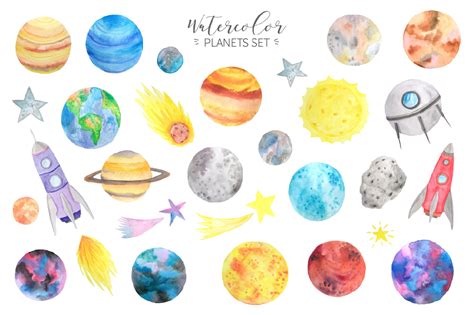 Watercolor Planets