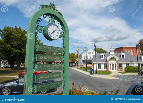 Ashland Historic Town Center, Massachusetts, USA Editorial Photography - Image of front, square ...