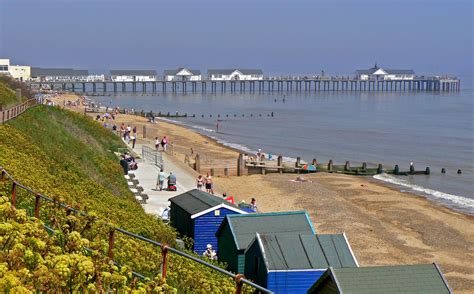 Southwold, Suffolk, including the Pier Lighthouse and Beach Huts