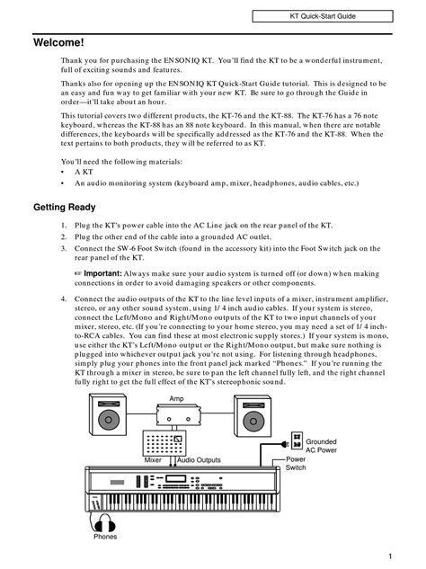 ENSONIQ KT-76 QUICK START MANUAL Pdf Download | ManualsLib