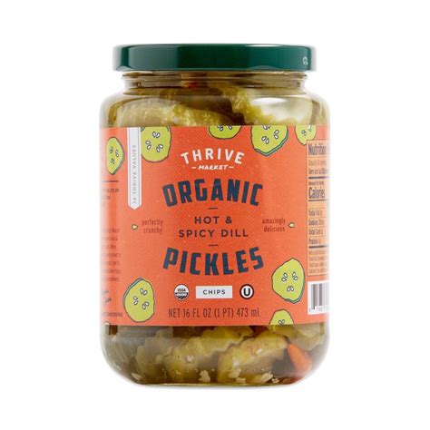 Organic Hot & Spicy Dill Pickle Chips - Thrive Market