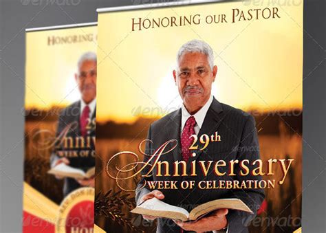 Pastor Anniversary Pop-Up Banner Template | Inspiks Market