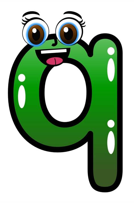 Small Letter q Clip art with Face | Cute Alphabet Letter q Clip Art for ...