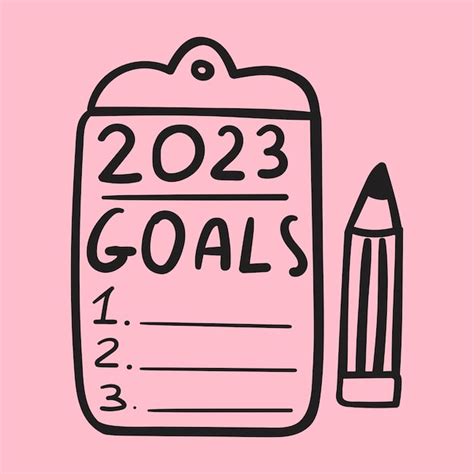 Premium Vector | 2023 goals. vector hand drawn illustration on pink ...