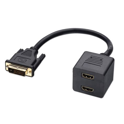 DVI to 2 Way HDMI Splitter Cable - from LINDY UK