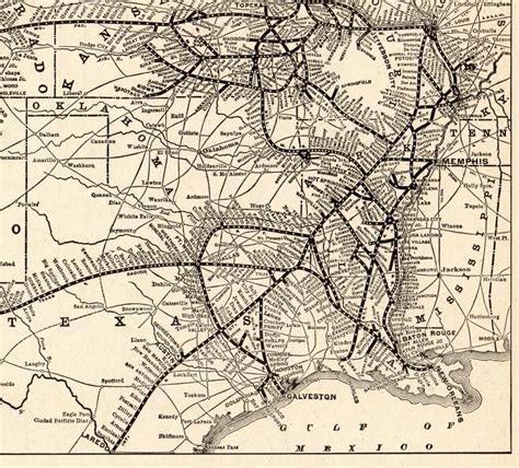 1923 Antique MISSOURI PACIFIC RAILROAD Map Vintage RAILWAY Map 7599 in 2020 | United states map ...