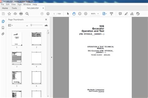 John Deere 50G Compact Excavator Operation and Test Service Manual (TM12885) - PDF Download ...