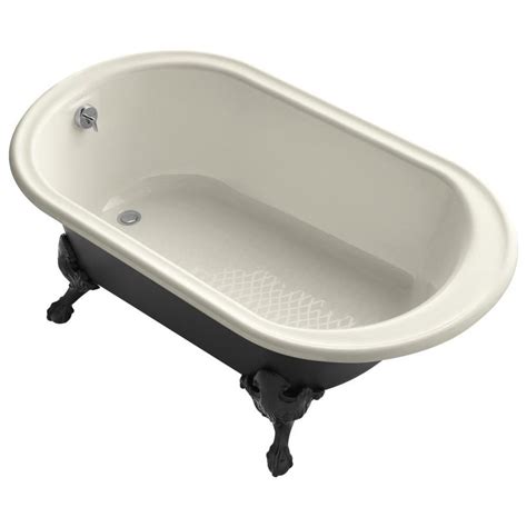 KOHLER Iron Works 66-in Almond Cast Iron Oval Reversible Drain ...