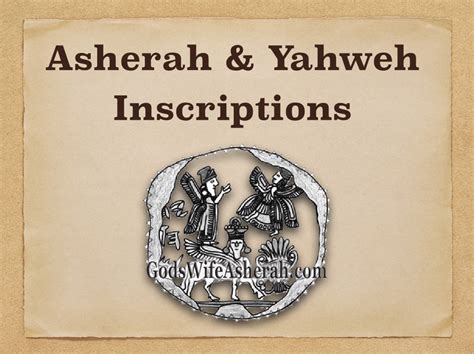 Asherah & Yahweh Inscriptions | History’s Vanquished GoddessAsherah ...