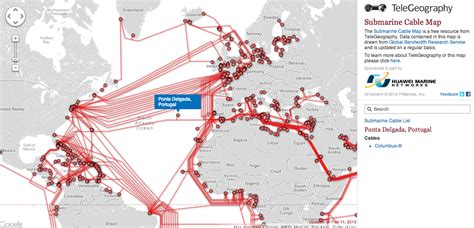 sykees8: TeleGeography: Διαδραστικός χάρτης υποθαλάσσιου καλωδιακού συστήματος