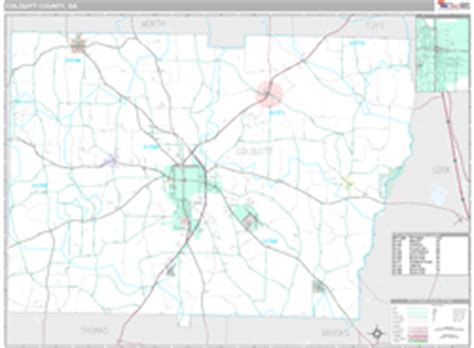 Colquitt County, GA Zip Code Wall Map Premium Style by MarketMAPS