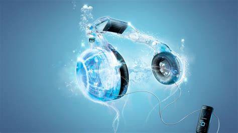 Headphones blue music 3D art wallpaper | 1920x1080 | 289677 | WallpaperUP