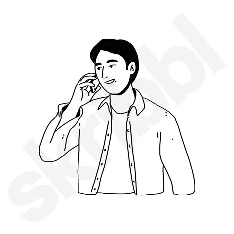 'Man's Phone Call' Illustration | Smartphone Addiction