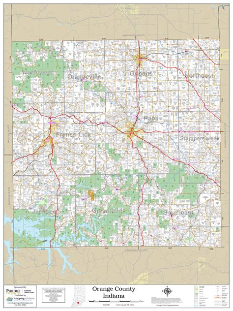 Orange County Indiana 2019 Wall Map | Mapping Solutions