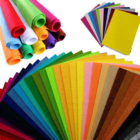 A4 Self Adhesive Polyester Felt Sheet Sticky Non-Woven Fabric DIY Craft ...