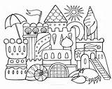 Sandcastle Coloring Pages sketch template