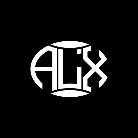 ALX abstract monogram circle logo design on black background. ALX Unique creative initials ...