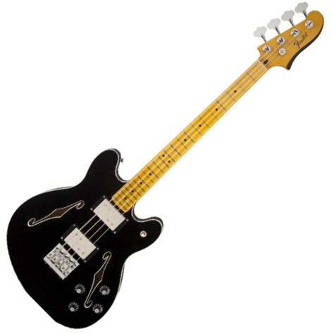 DISC Fender Starcaster Bass, Maple Neck, Black | Gear4music