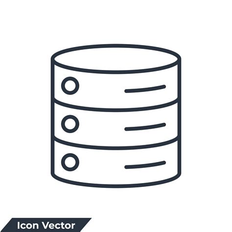 database icon logo vector illustration. database storage symbol ...