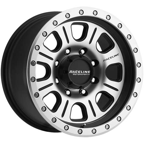 17" Inch Raceline 928M SL Monster 17x9 5x5.5" -12mm Black/Machined ...