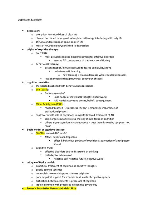 cognition & emotion 2 - PSYC515 - Plymouth - Studocu