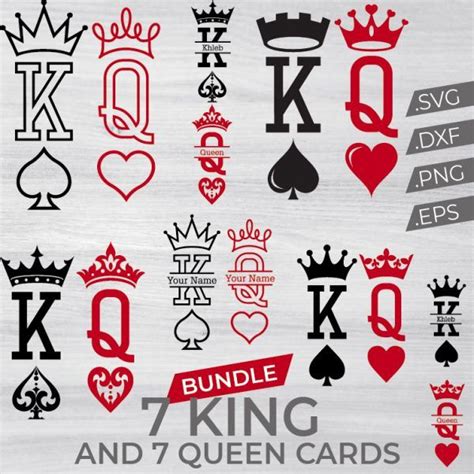 King and queen cards svg bundle playing king cards svg – Artofit