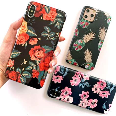 Dark Floral Metallic Phone Case - Mahalo Cases