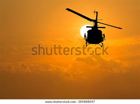 Silhouette Helicopter Sunset Stock Photo 389888047 | Shutterstock