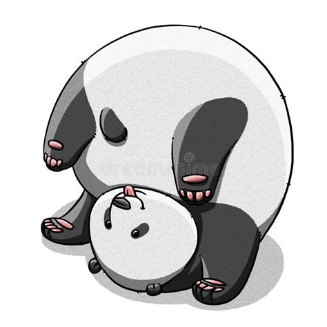 Funny Cartoon Cute Fat Panda Bear Illustration Stock Illustration - Illustration of panda ...