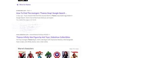 Did You Know The 'Thanos Snap' Easter Egg Is Still Up On Google ...