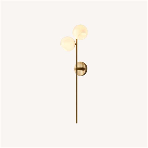 West Elm Plug-in Glass Wall Sconces Pair - AptDeco